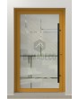 PIVOT Glass S17 - aluminum frosted pivot door with with transparent decor
