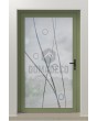 LIM Glass S22 - aluminium front door milk with transparent decor