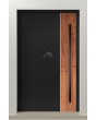 PIVOT V22 - aluminium pivot front door with wooden decor
