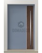 PIVOT V22 - aluminium pivot front door with wooden decor