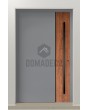 PIVOT V22 - aluminium pivot front door with wooden decor