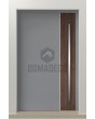 PIVOT V22 - aluminium pivot front door with wooden decor