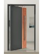 PIVOT V22 - aluminium pivot front door with wooden decor