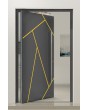 PIVOT V37 - stylish aluminum pivot front door with stripes