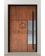 LIM V35 - aluminum wooden texture front door with decor