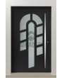 LIM 15E - single aluminum door with with decorative glass 