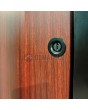 PIVOT RAIL6 - aluminum pivot door with black vertical slats made of aluminum profiles