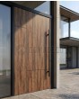 Aluminum pivot door with Walnut High Pressure Laminate
