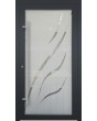 LIM Glass S11 - frosted aluminium entry door with transparent decor