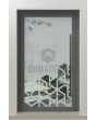 PIVOT Glass S12 - aluminum frosted pivot door with with transparent decor