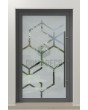 PIVOT Glass S13 - aluminum frosted pivot door with with transparent decor