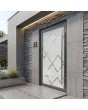 Anthracite  quality frosted front door with transparent decor