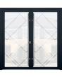 LIM GLASS double  S - frosted aluminum double door with transparent motif