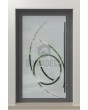 PIVOT Glass S16 - aluminum frosted pivot door with with transparent decor