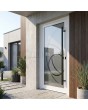 White aluminum frosted front door with transparent decor