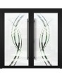LIM GLASS double  S - frosted aluminum double door with transparent motif