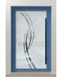 PIVOT Glass S18 - aluminum frosted pivot door with with transparent motif
