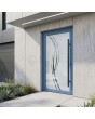 blue aluminum front door milk with transparent decor