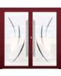 LIM GLASS double  S - frosted aluminum double door with transparent motif