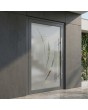 Anthracite aluminum front door milk with transparent decor