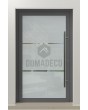 PIVOT Glass S2 - aluminum frosted pivot door with two transparent stripe