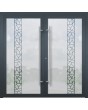 LIM GLASS double  S - frosted aluminum double door with transparent motif