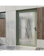 Green aluminum front door milk with transparent decor