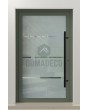 PIVOT Glass S3 - aluminum frosted pivot door with three transparent stripe