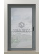 PIVOT Glass S4 - aluminum frosted pivot door with four transparent stripe