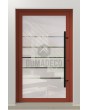 PIVOT Glass S5 - aluminum frosted pivot door with five transparent stripe