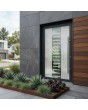 Anthracite aluminium single sand door with transparent decor