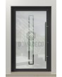 PIVOT Glass S9 - aluminum frosted pivot door with with transparent rectangle