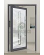 PIVOT Glass S9 - aluminum frosted pivot door with with transparent rectangle