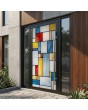 Black Stained Glass external aluminum door