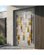 Grey Stained Glass external aluminum hinged door