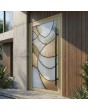 Champagne gold Stained Glass external aluminum hinged door