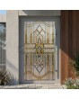 Grey Stained Glass External Aluminum Pivot Door