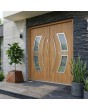 Turners oak luxury steel double door with glass