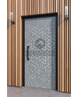 LIM Squares - front aluminum door with squares texture of milled metal
