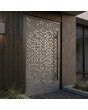 Front aluminum door with squares texture of milled metal