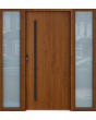 custom configuration - STA modern steel door with left and right sidelight / glass panel