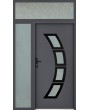 custom configuration - STA steel door with left and top glass panel (view from the outside)