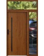 custom configuration - STA steel front door with right and top glass panel  (view from the outside)