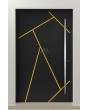Anthtracite stylish aluminium pivot front door with stripes