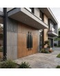LIM v35 double - double aluminum front door with wooden texture and decor