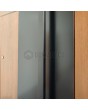 LIM V35 - aluminum wooden texture front door with decor