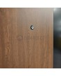 LIM V35 - aluminum wooden texture front door with decor