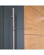 PIVOT V36 - aluminum pivot front door with wooden decor