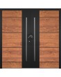 LIM v36 double - double aluminum front door with wooden decor