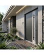 Anthracite aluminum front door covered with white rock stone texture